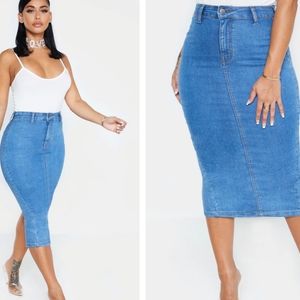 Shape Mid Wash Disco Midi Skirt